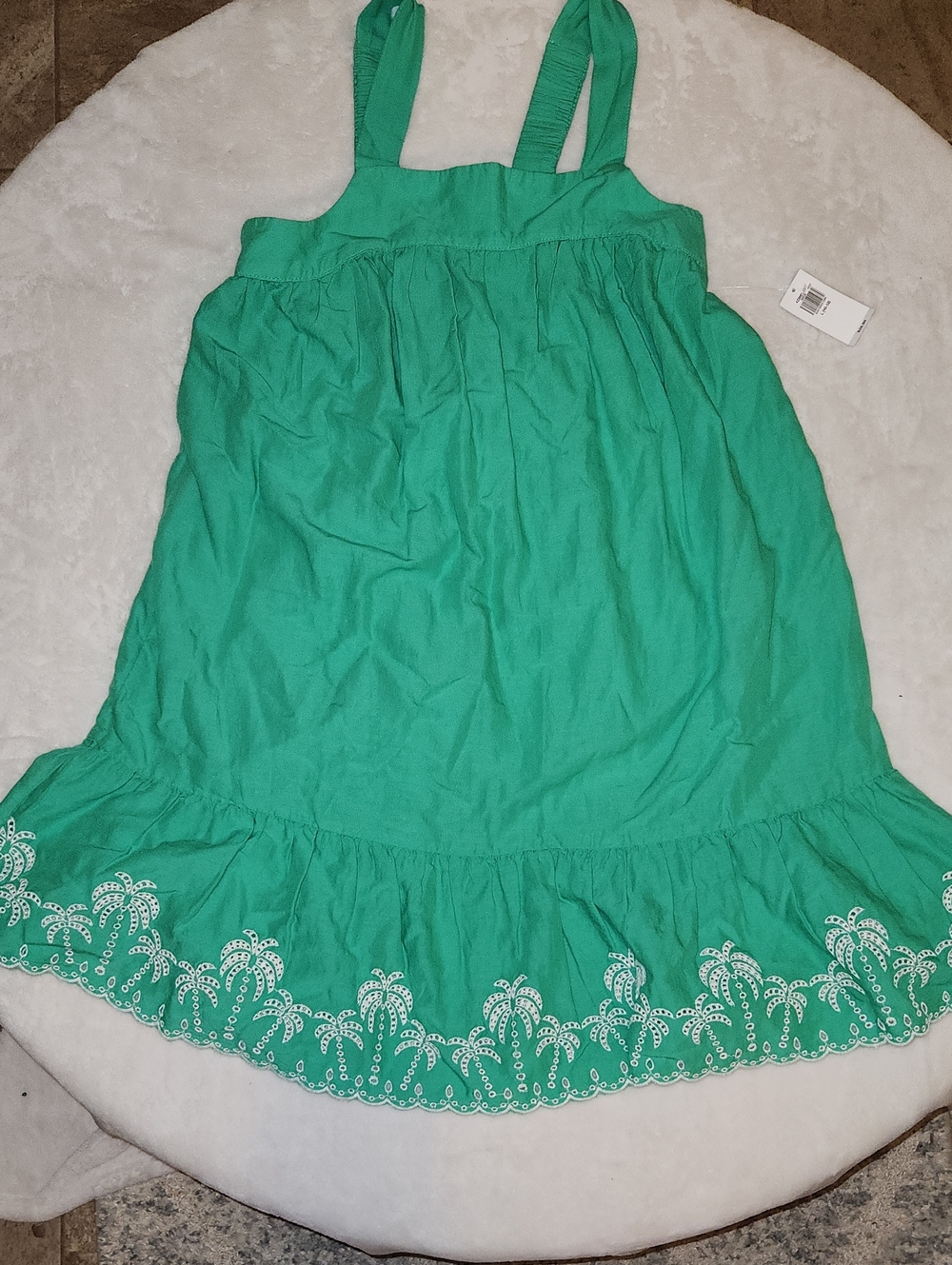 Girls' Green Embroidered Sundress